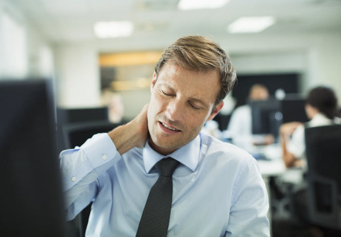 man with a neck strain